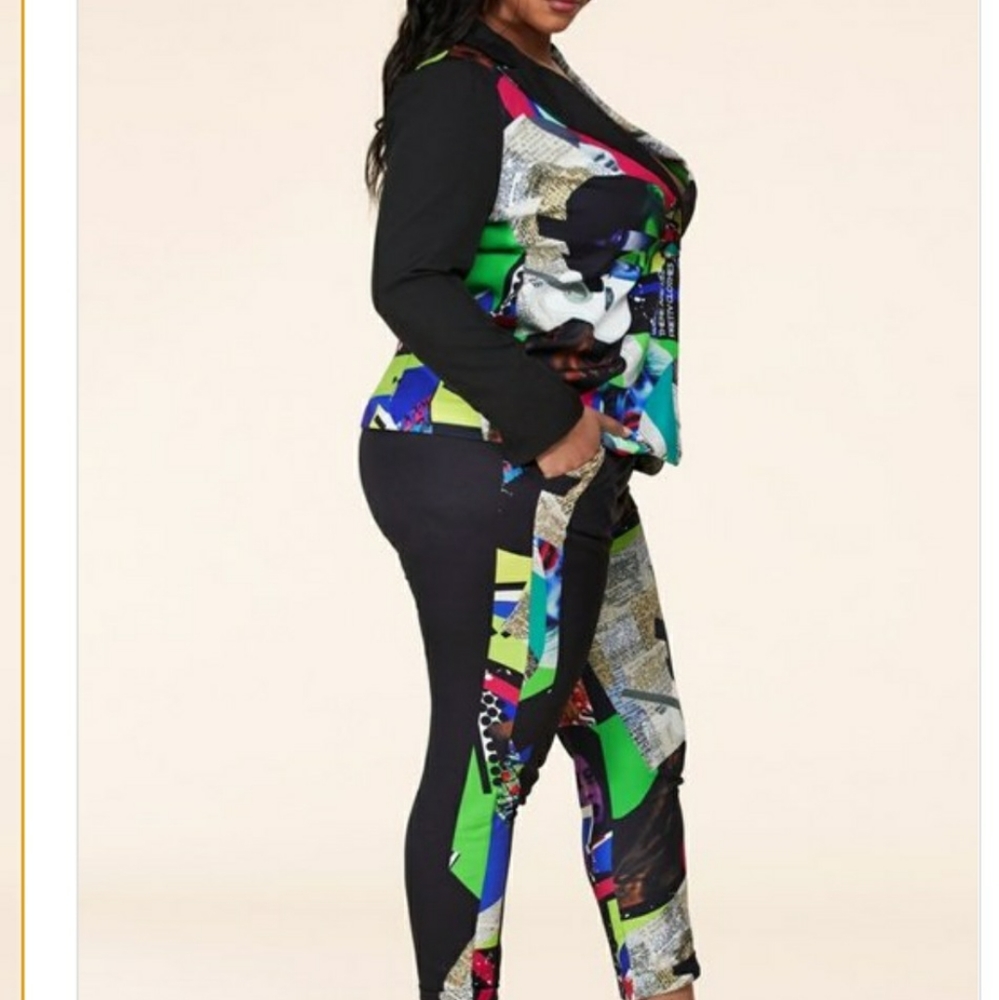 Plus size pants suit